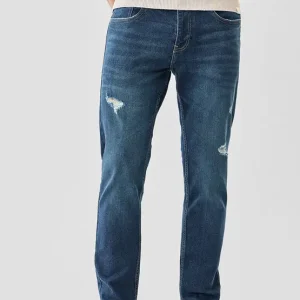 Men Slim Mid Rise Blue Jeans