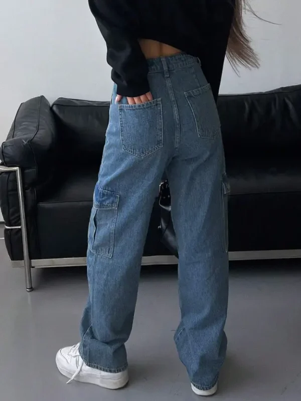 Women Flared High Rise Light Blue Jeans - Image 4