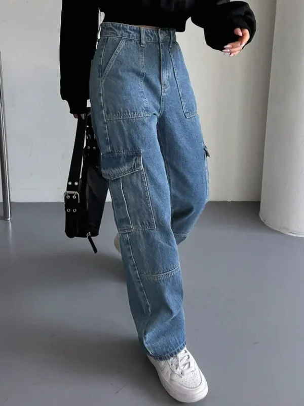 Women Flared High Rise Light Blue Jeans