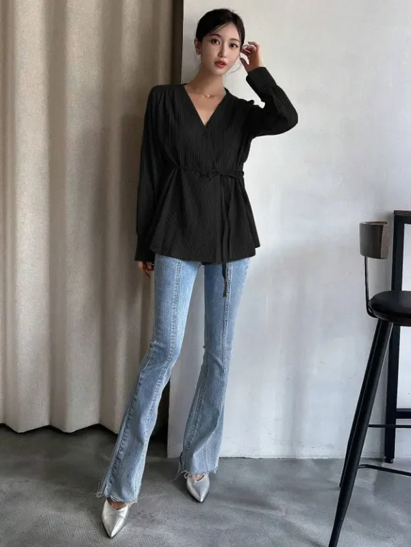 Casual Regular Sleeves Solid Women Black Top - Image 4