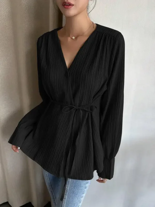 Casual Regular Sleeves Solid Women Black Top - Image 3
