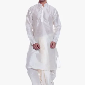 Men Pure Silk Kurta Dhoti Pant Set