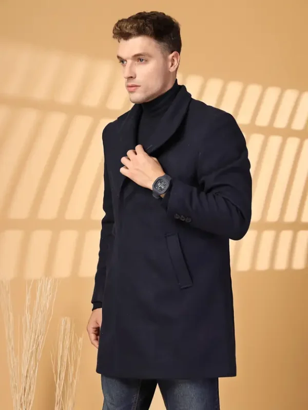 Tweed Solid Coat For Men - Image 3
