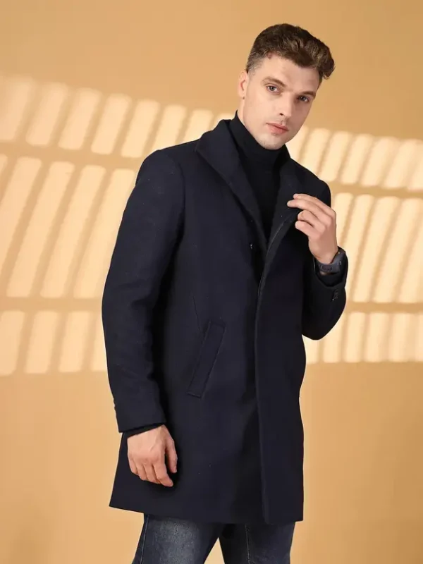 Tweed Solid Coat For Men - Image 4