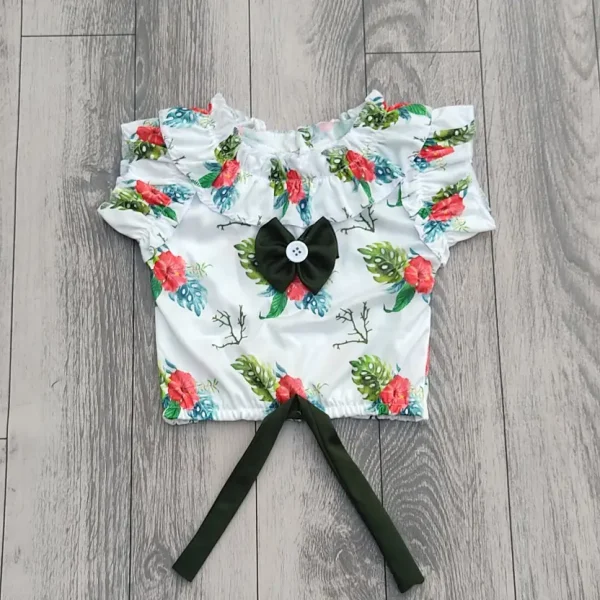 Baby Girls Casual Top Shorts  (GREEN) - Image 3