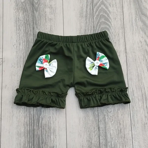 Baby Girls Casual Top Shorts  (GREEN) - Image 4