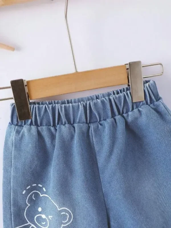 Baby Boys & Baby Girls Party(Festive) T-shirt Shorts  (LIGHT DENIM BLUE) - Image 2