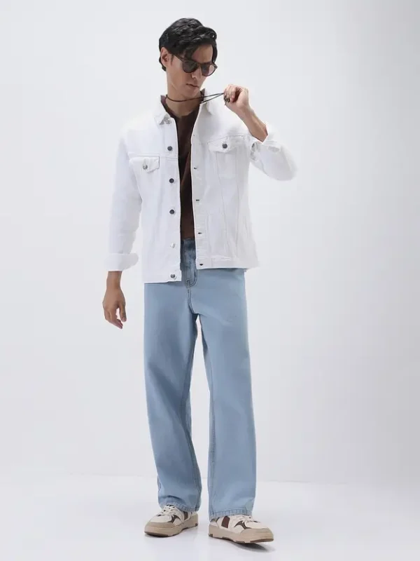 Men Washed Denim Jacket - Image 4
