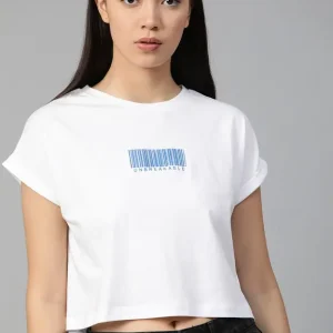 Women Solid Round Neck Pure Cotton White T-Shirt