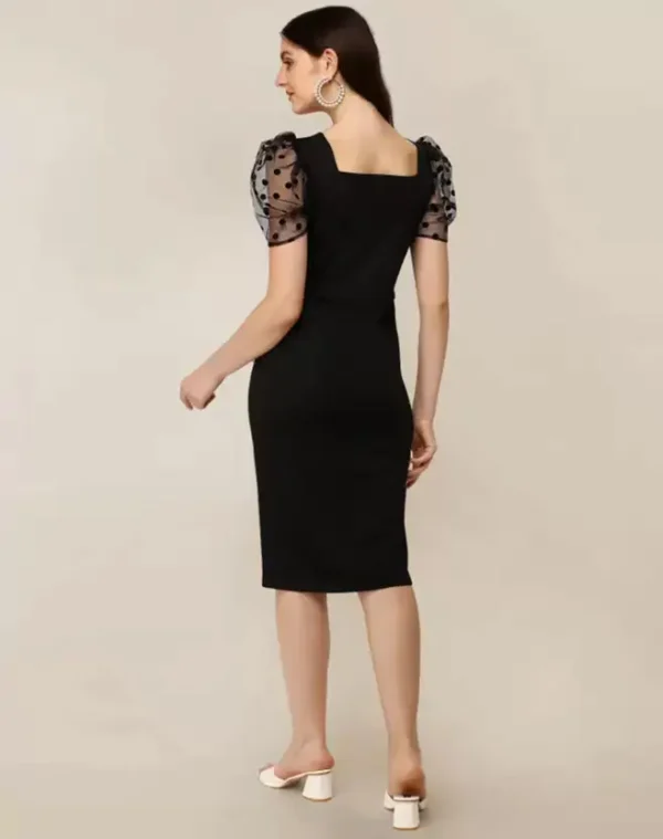 Women Bodycon Black Midi/Calf Length Dress - Image 2