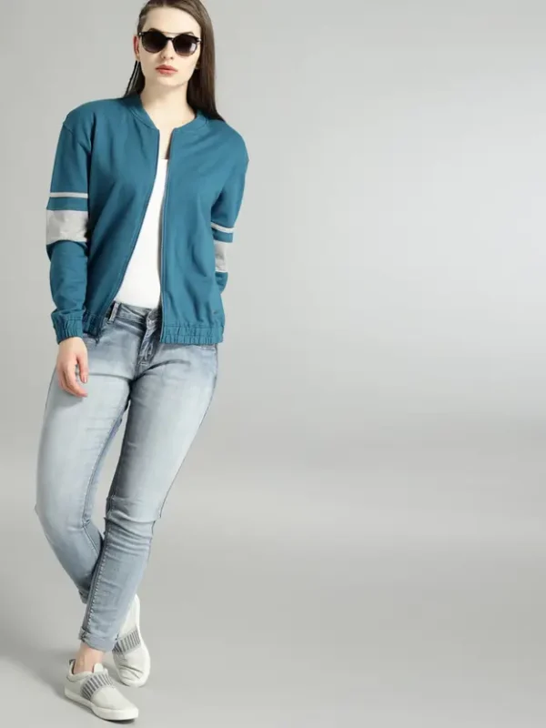 Women Full Sleeve Solid Sweatshirt - Image 2