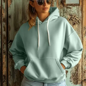 Women Full Sleeve Solid Hooded