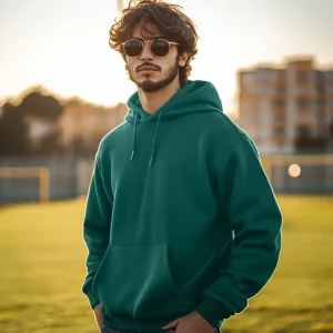 Men Full Sleeve Solid Hooded