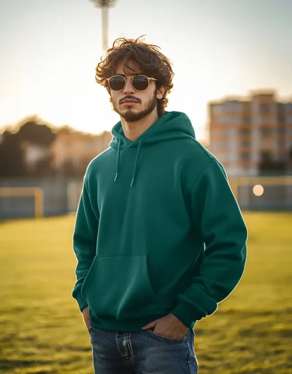 Men Full Sleeve Solid Hooded