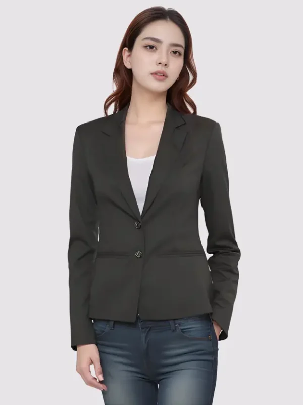 Women Solid Single Breasted Casual Blazer  (Black) - Image 3
