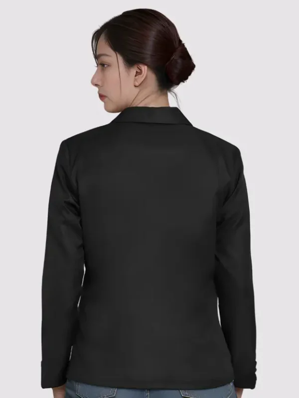 Women Solid Single Breasted Casual Blazer  (Black) - Image 2