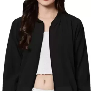 Women Solid Bomber Jacket