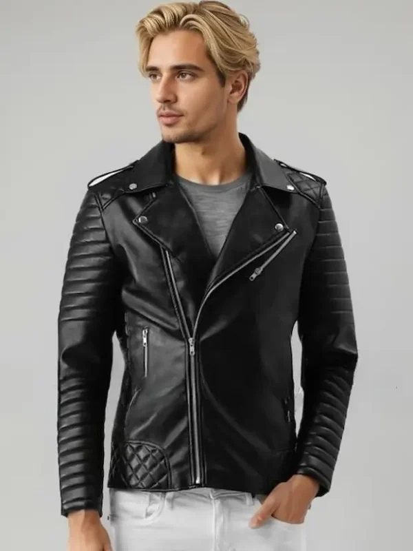 Men Solid Biker/Riding Jacket - Image 3