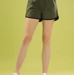 Solid Women Dark Green Sports Shorts