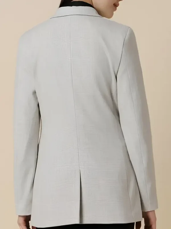 Women Solid Single Breasted Formal Blazer  (Grey) - Image 2