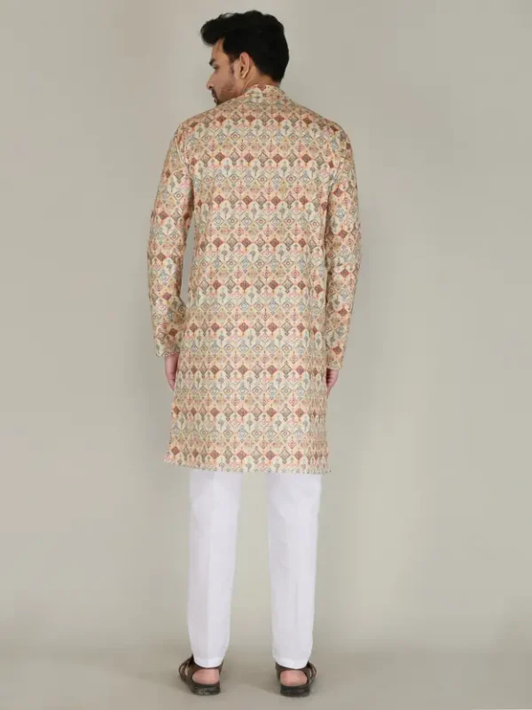 Men Cotton Blend Kurta Pyjama Set - Image 2