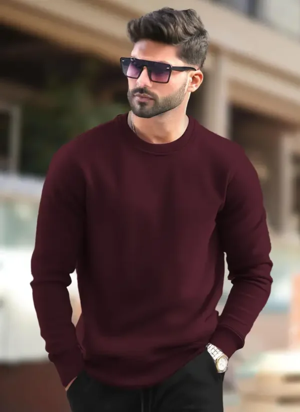 Men Full Sleeve Solid Sweatshirt