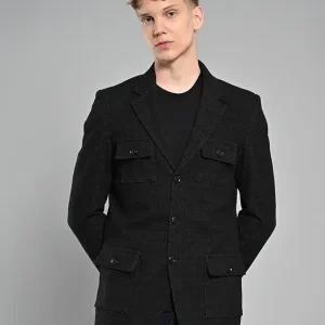 Polyester Viscose Blend Checkered Coat For Men