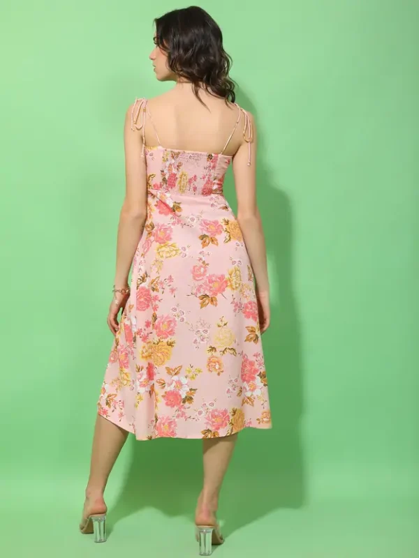 Women A-line Pink Midi/Calf Length Dress - Image 2