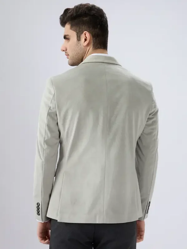 Men Solid Single Breasted Casual Blazer  (Light Green) - Image 3