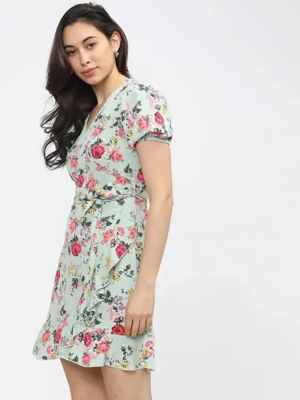Women Skater Multicolor Knee Length Dress - Image 2