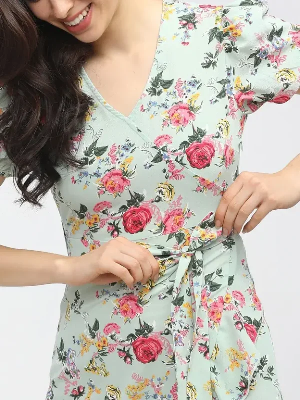 Women Skater Multicolor Knee Length Dress - Image 4