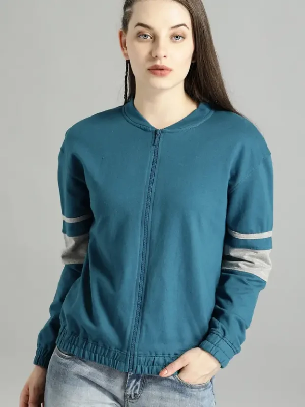 Women Full Sleeve Solid Sweatshirt