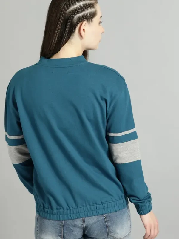 Women Full Sleeve Solid Sweatshirt - Image 4