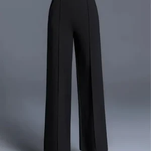 Women Regular Fit Black Viscose Rayon Trousers