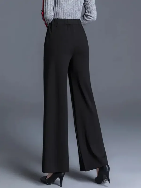 Women Regular Fit Black Viscose Rayon Trousers - Image 2