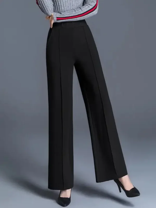 Women Regular Fit Black Viscose Rayon Trousers - Image 3