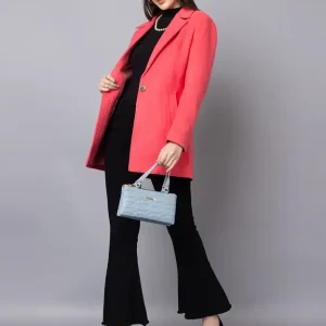 Tweed Solid Coat For Women