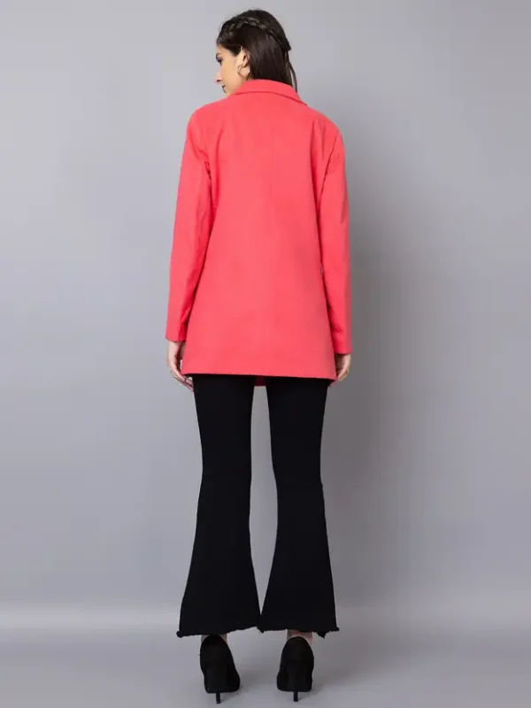 Tweed Solid Coat For Women - Image 2