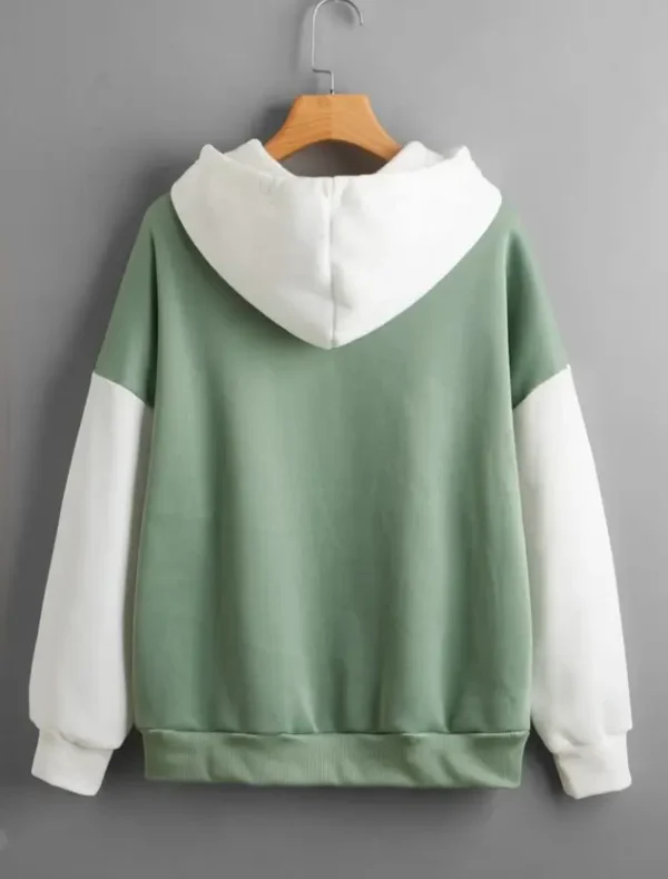 Women Full Sleeve Color Block Hooded - Image 2