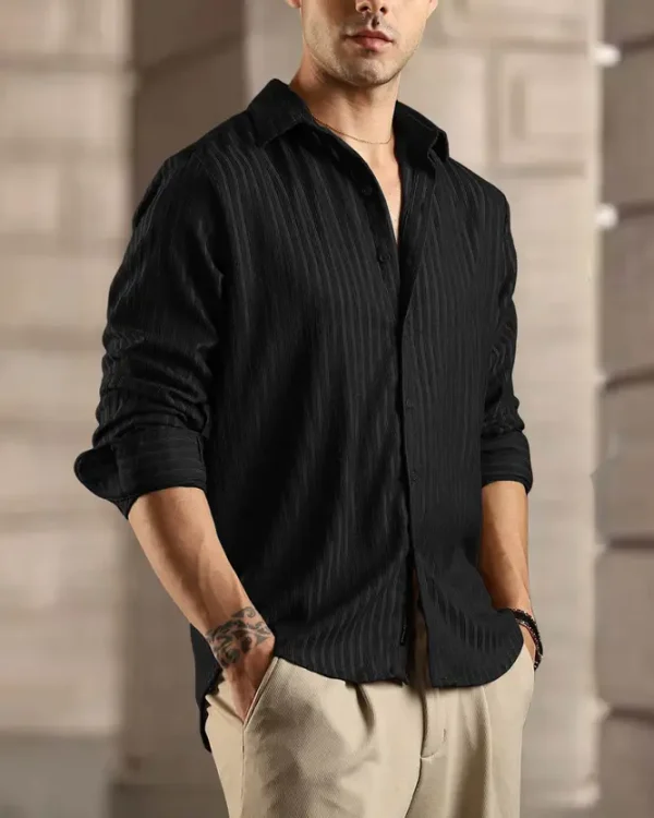 Men Regular Fit Self Design Casual Shirt