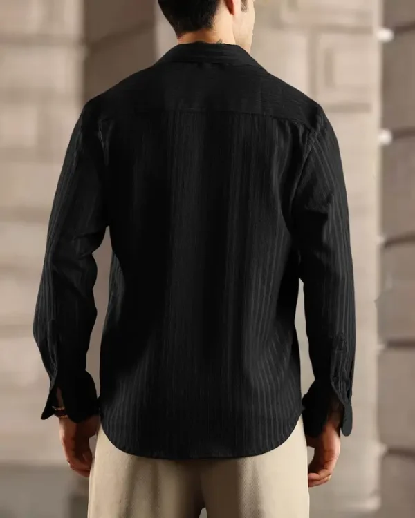 Men Regular Fit Self Design Casual Shirt - Image 2