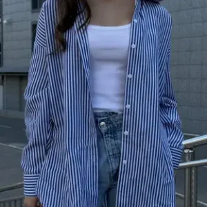 Women Oversized Fit Striped Casual Shirt