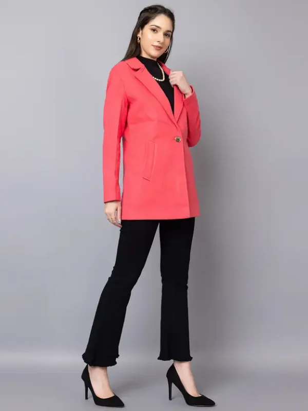 Tweed Solid Coat For Women - Image 4