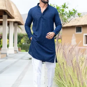 Men Pure Cotton Kurta Pyjama Set