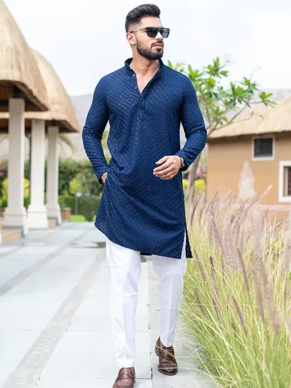 Men Pure Cotton Kurta Pyjama Set