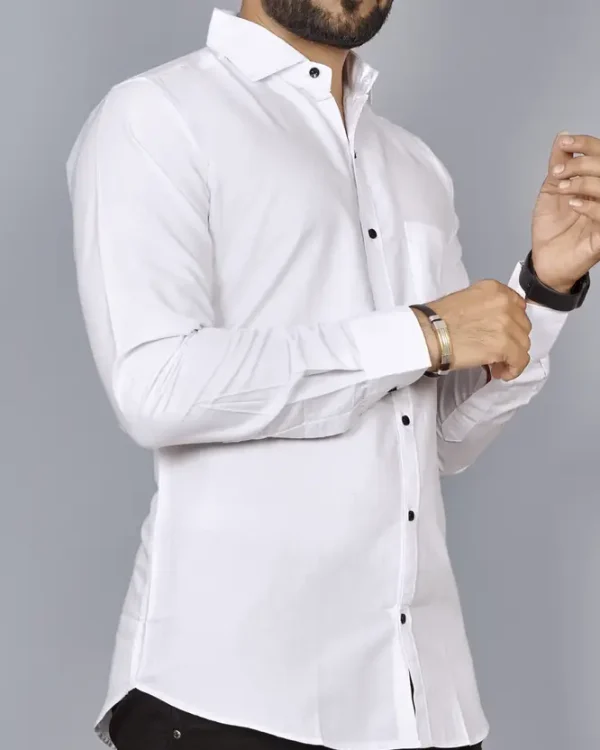 Men Regular Fit Solid Spread Collar Formal Shirt - Image 3